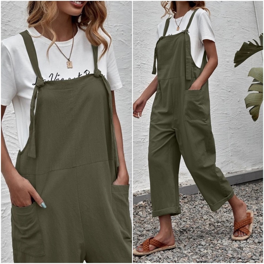 037 Cozy Pocket Loose Fit Jumper Jumpsuit - Picture 2 of 4